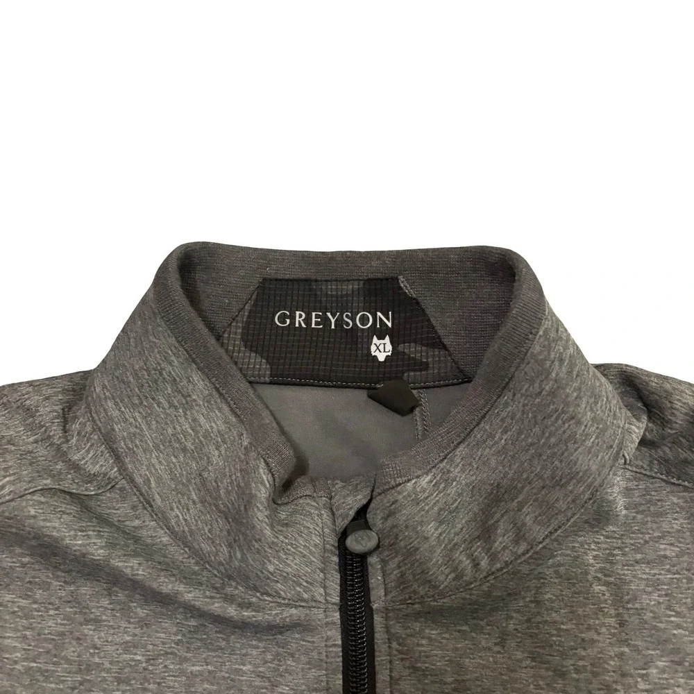 Greyson‎ Mens Full Zip Golf Jacket XL Heather Grey Old Overton Logo Performance